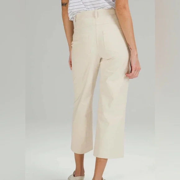 Lululemon City Sleek 5 Pocket Wide Leg High Rise 7/8 Length Pants 29 white opal - Picture 5 of 7